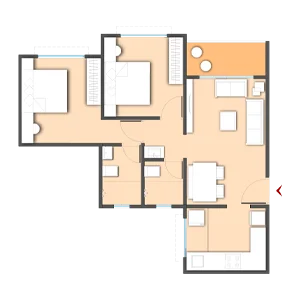 2 BHK Floor Plan